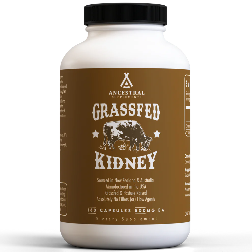 Grass-Fed Bovine Kidney - 180 capsules