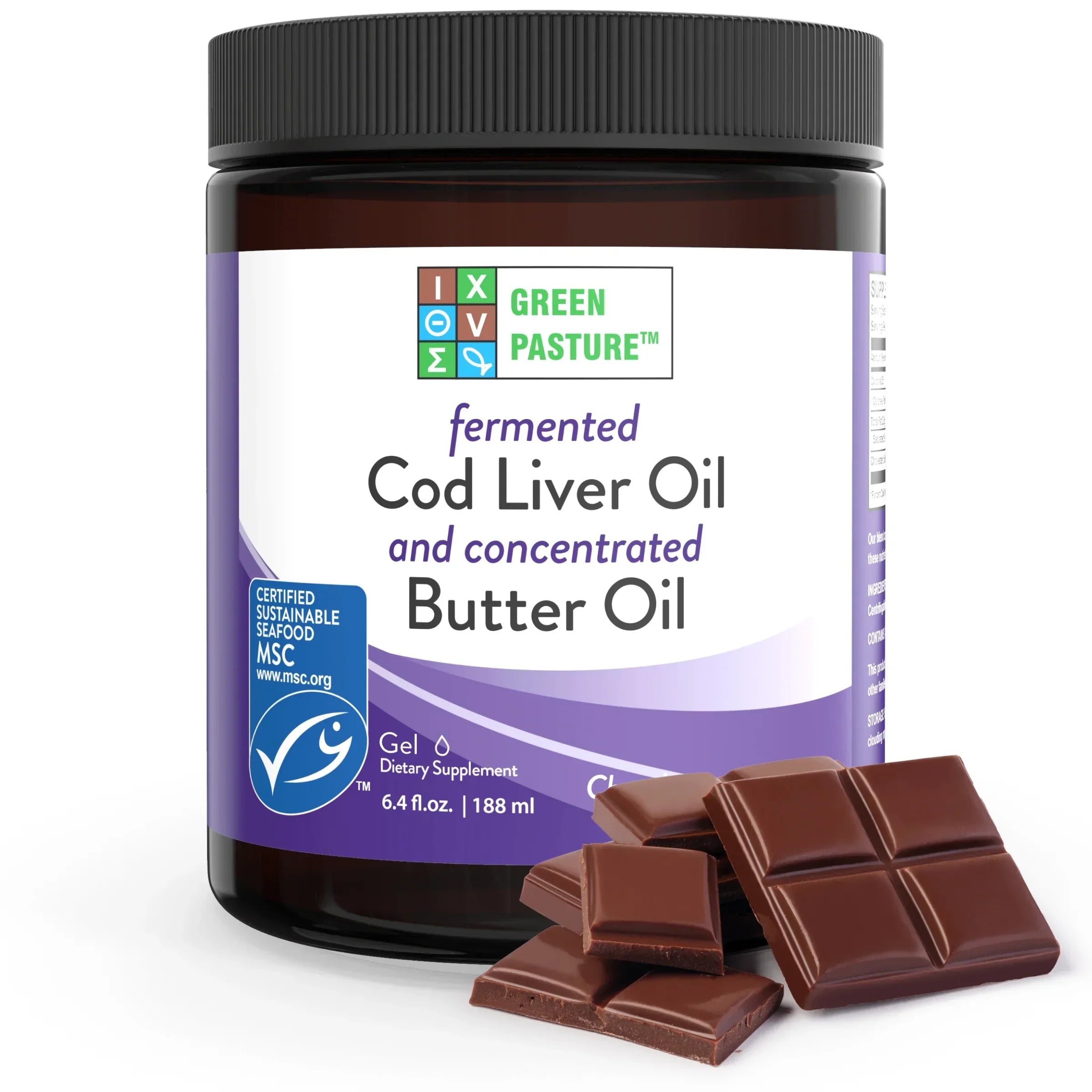 Fermented Cod Liver Oil / Butter Oil Blend - Gel - Chocolate