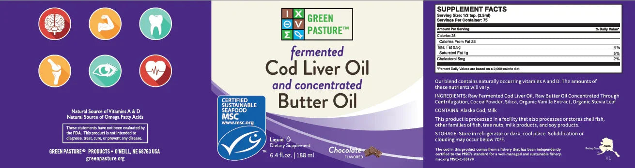 Fermented Cod Liver Oil / Butter Oil Blend - Gel - Chocolate