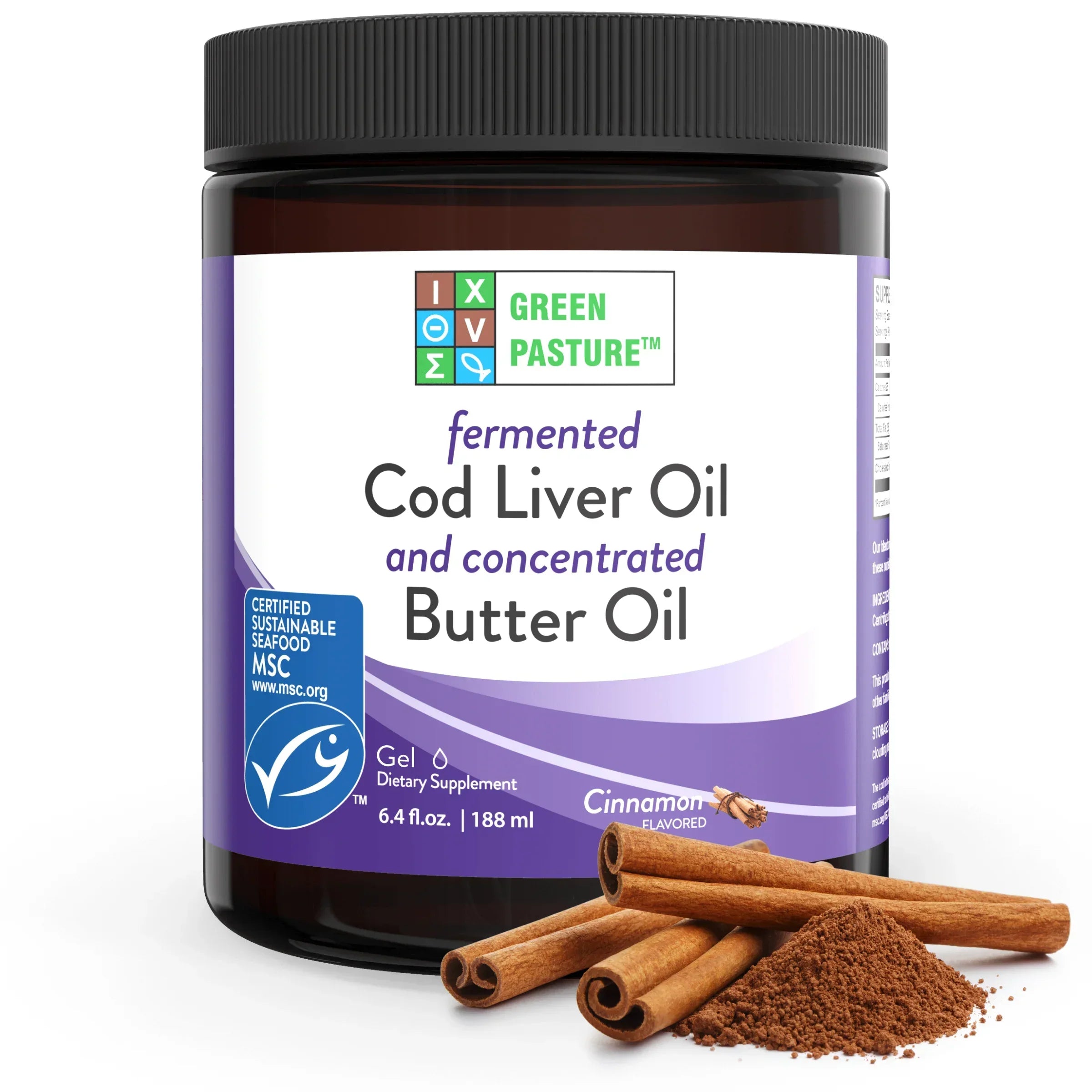Fermented Cod Liver Oil / Butter Oil Blend - Gel - Cinnamon