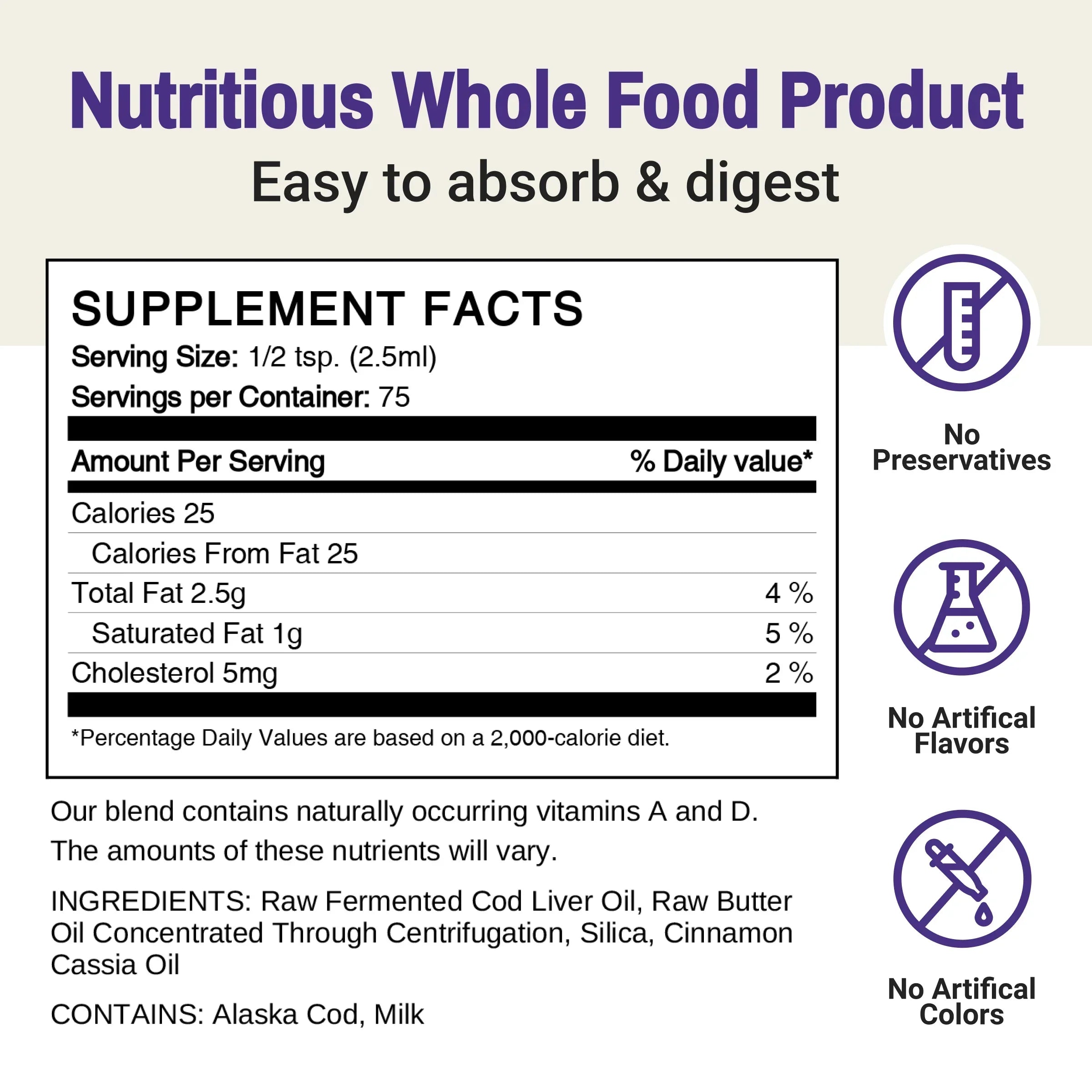 Fermented Cod Liver Oil / Butter Oil Blend - Gel - Cinnamon