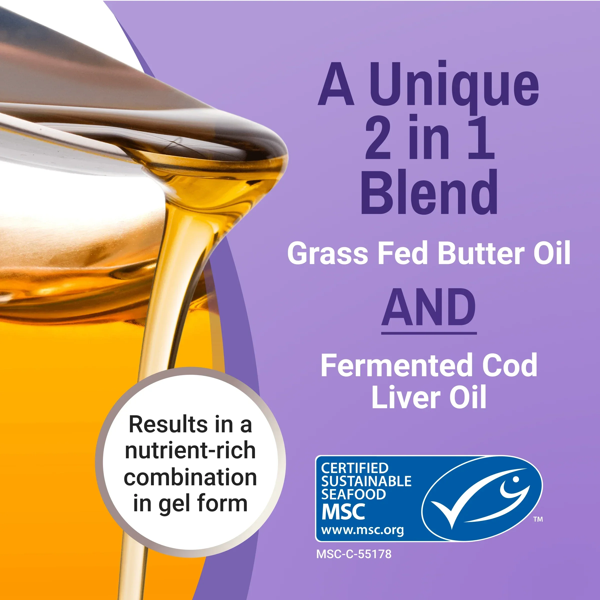 Fermented Cod Liver Oil / Butter Oil Blend - Gel