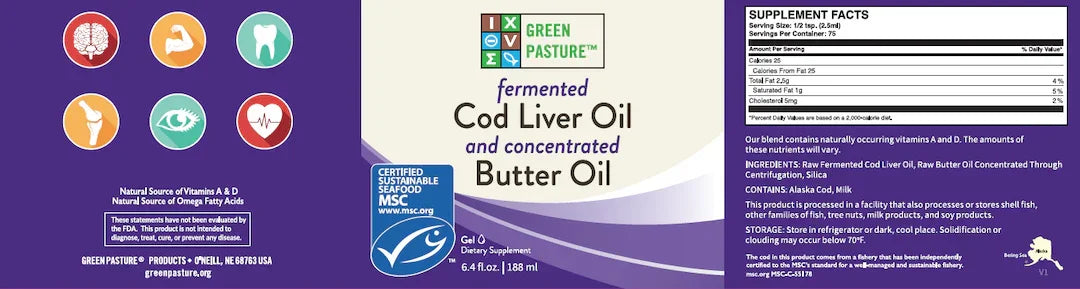 Fermented Cod Liver Oil / Butter Oil Blend - Gel