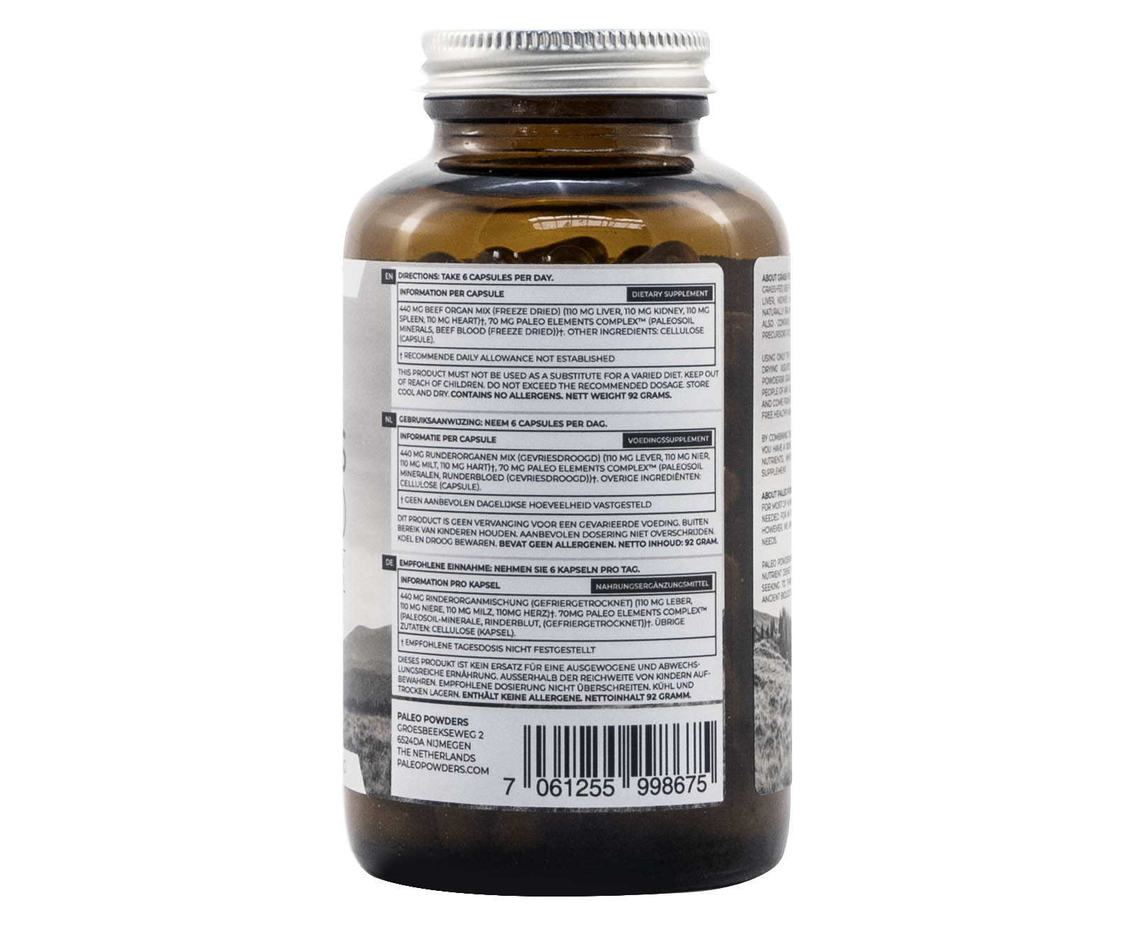 Beef Organs - Grass-Fed - 180 capsules
