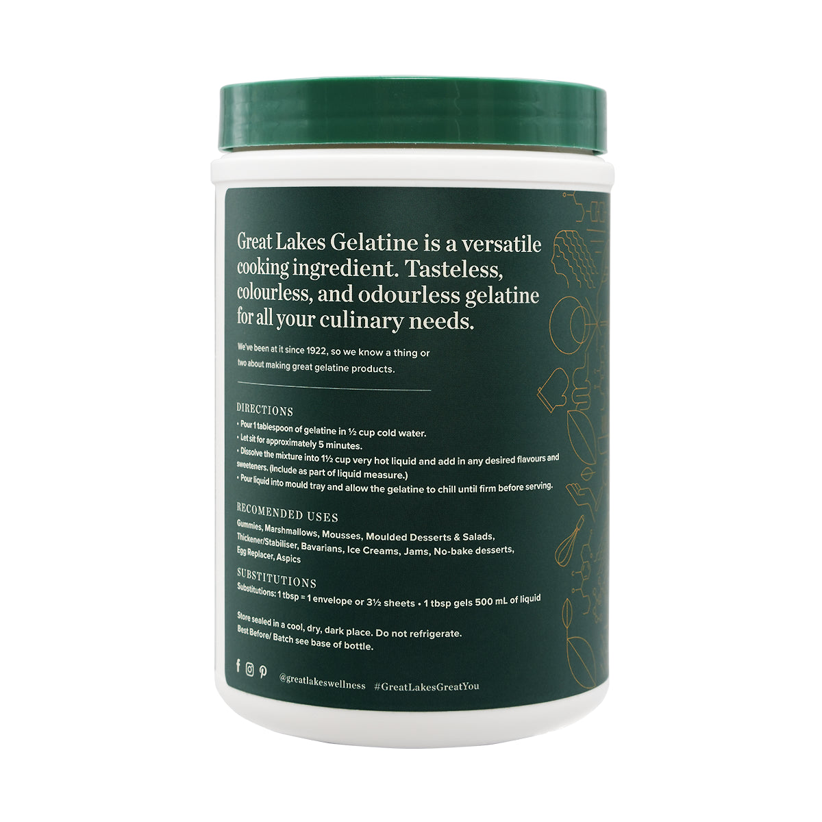 Gelatin - Grass-Fed Beef Gelatin - 454 grams