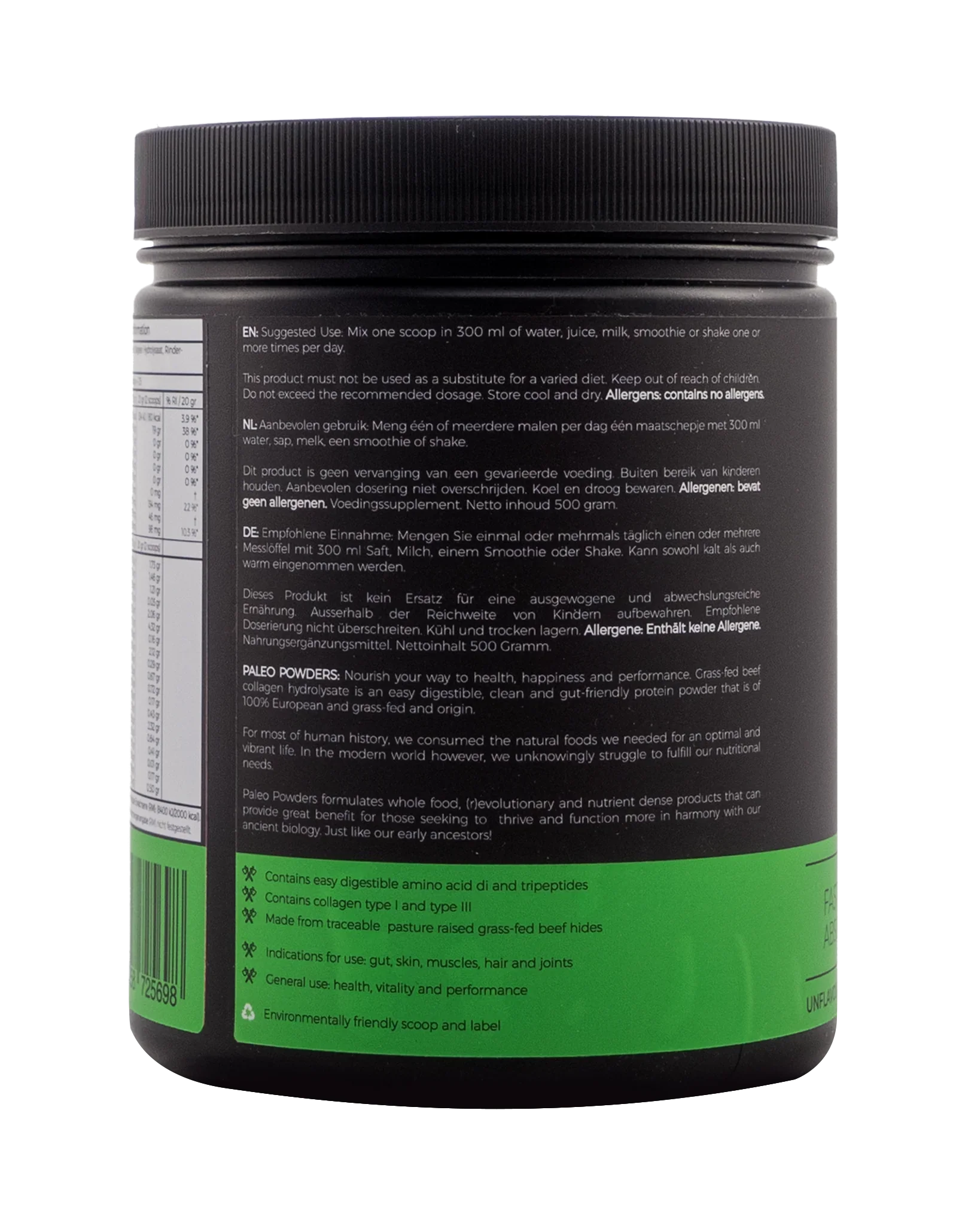 Collagen Hydrolysate - Grass Fed Beef - 500 grams
