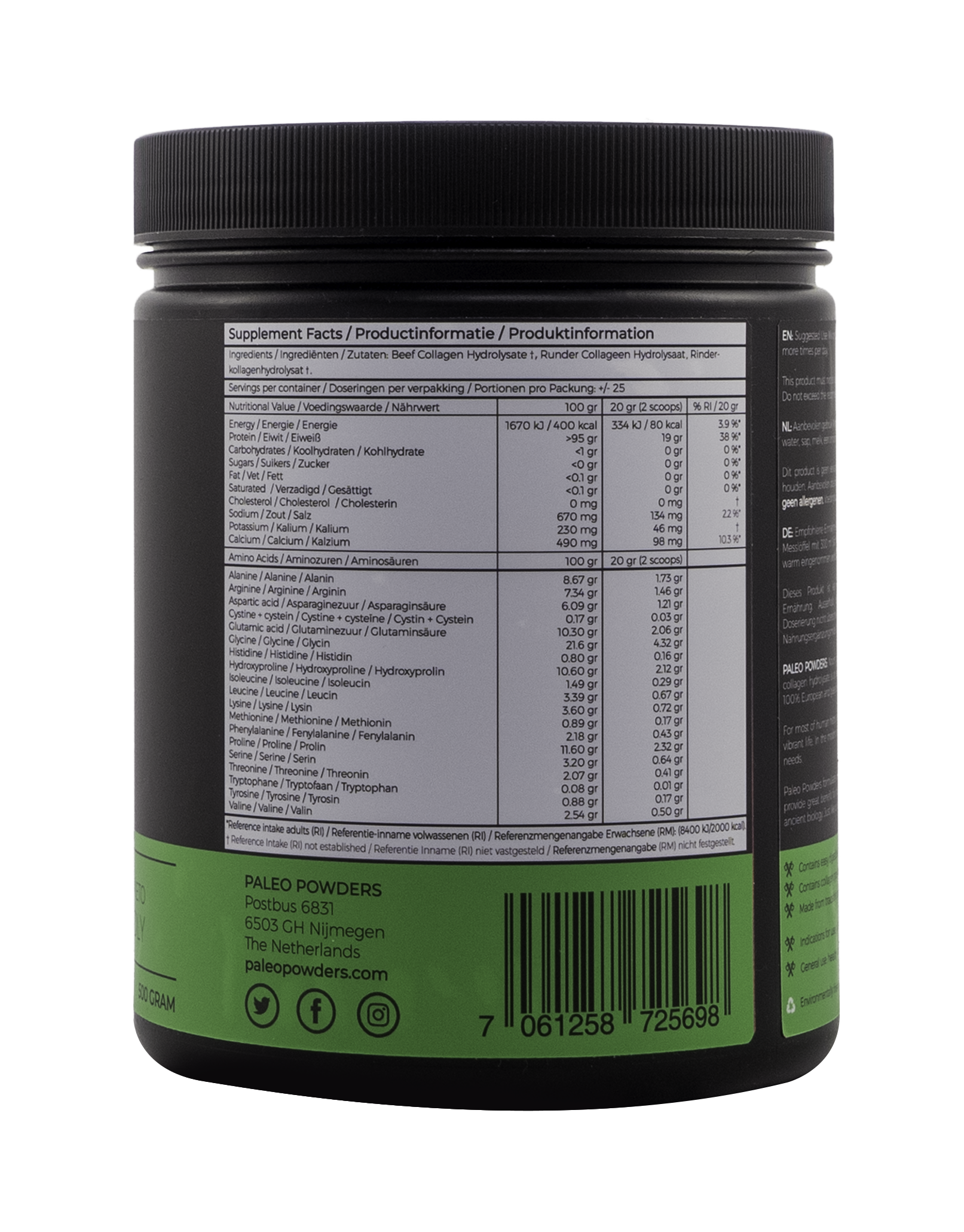 Collagen Hydrolysate - Grass Fed Beef - 500 grams
