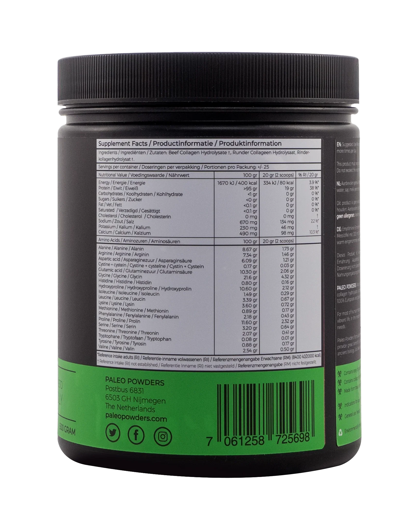 Collagen Hydrolysate - Grass Fed Beef - 500 grams