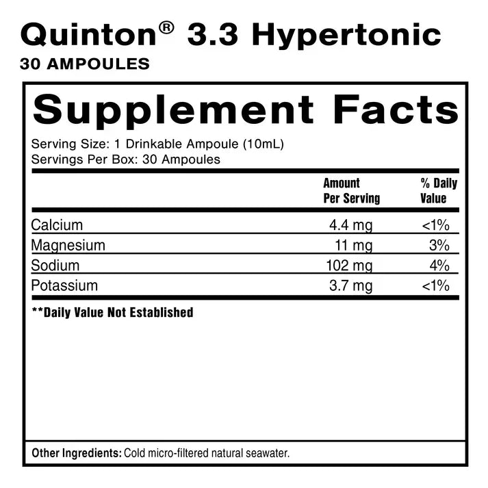 Quinton Hypertonic Water - Electrolyte Ampoules