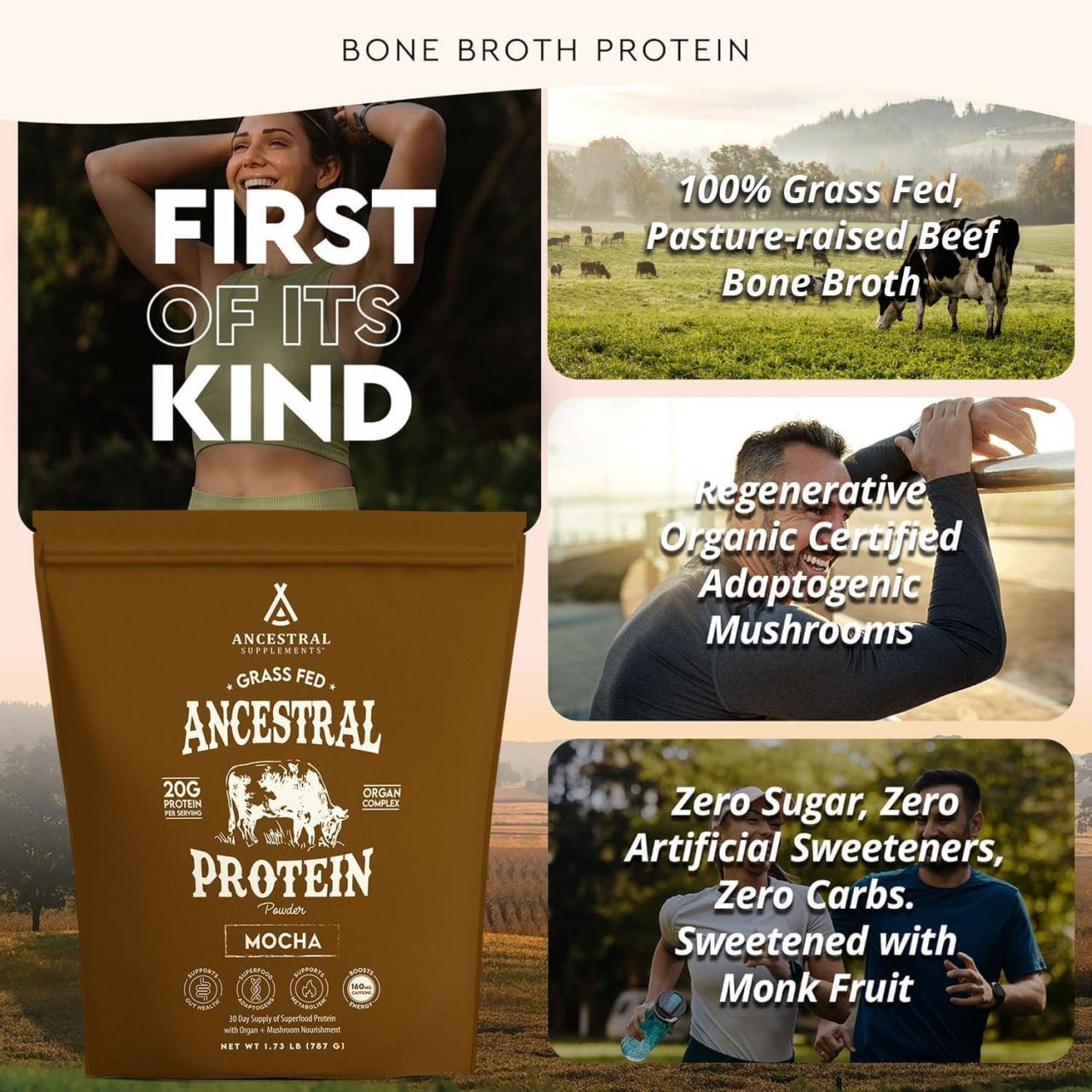 Ancestral Protein Powder - Grass-Fed - Mocha - 787 gram