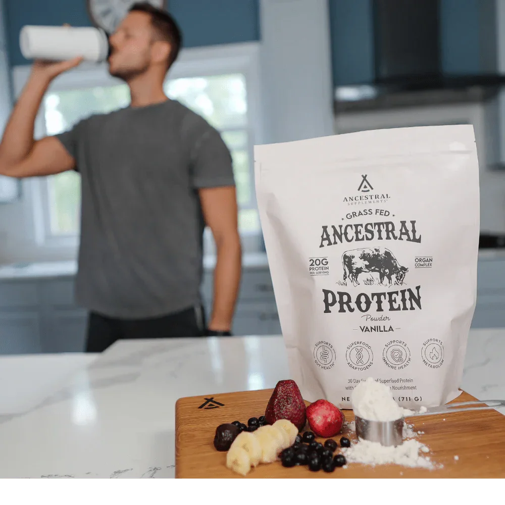 Ancestral Eiwitpoeder - Grasgevoerd & Vanille - 711 gram - Ergomax