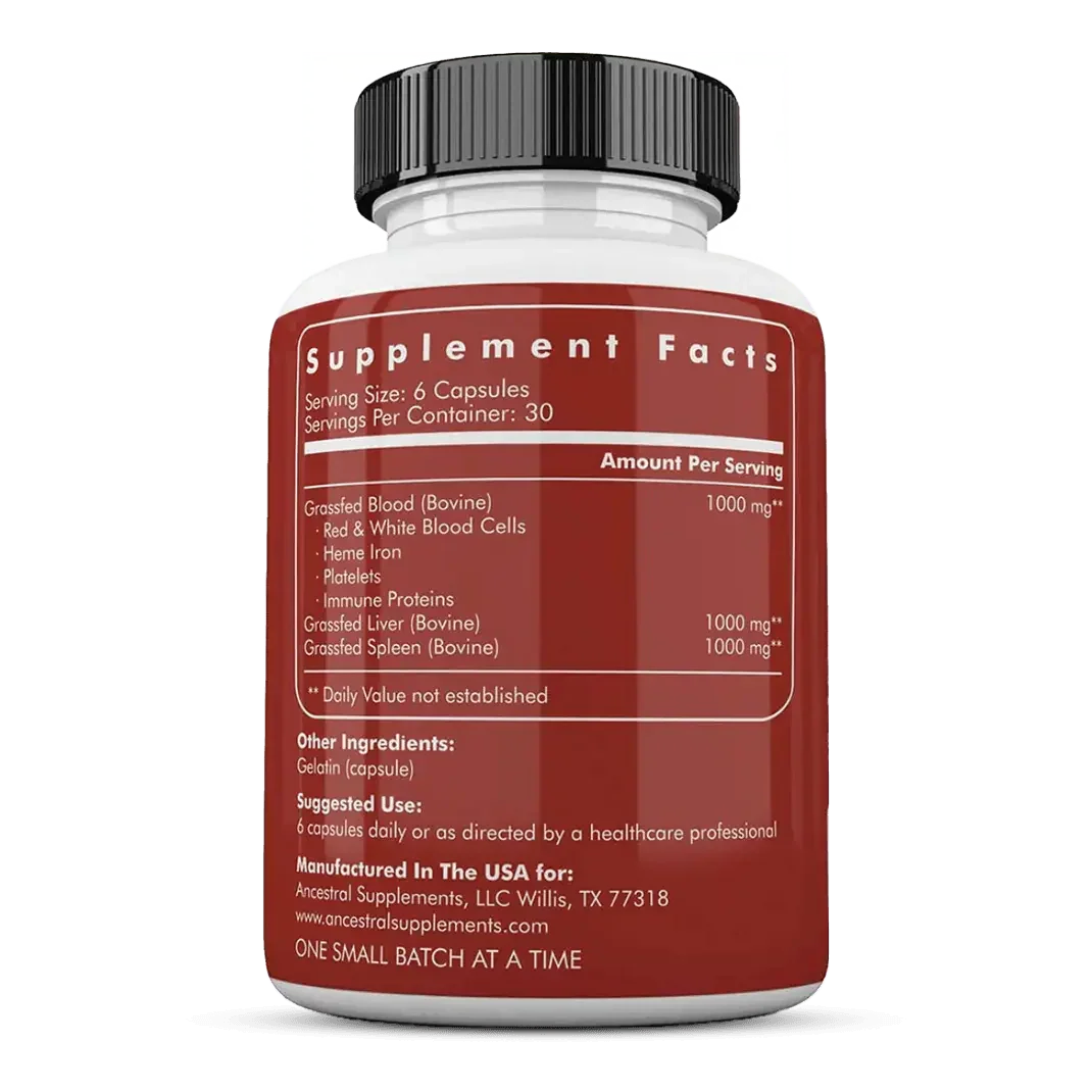 Runderbloed - Blood Vitality - Grasgevoerd - 180 capsules - Ergomax