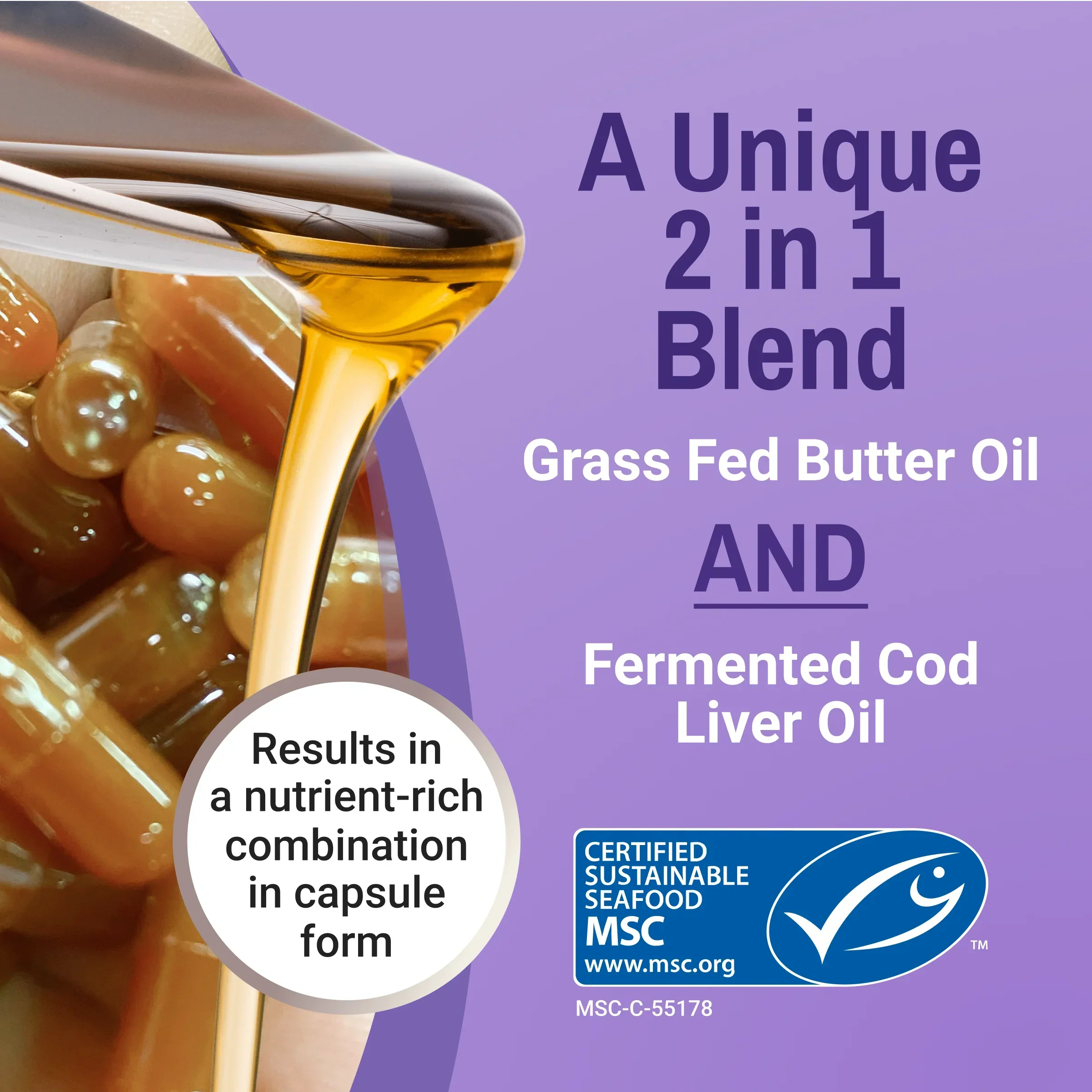 Fermented Cod Liver Oil & Butter Oil Blend - Capsules