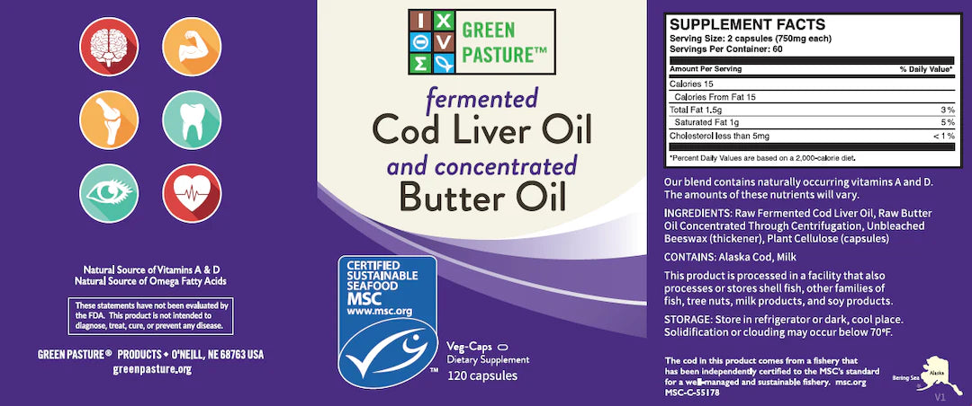 Fermented Cod Liver Oil & Butter Oil Blend - Capsules
