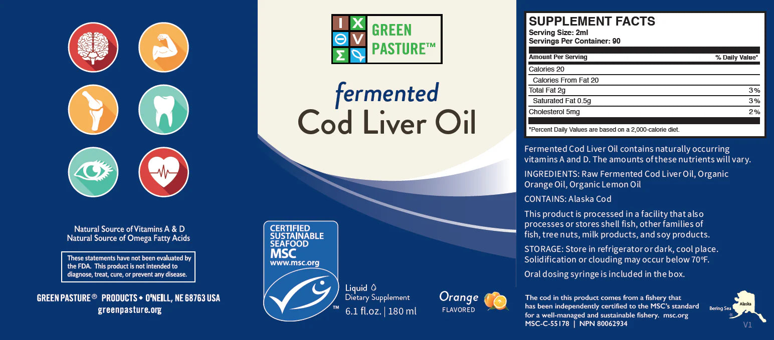 Liquid Fermented Cod Liver Oil - Oslo Orange