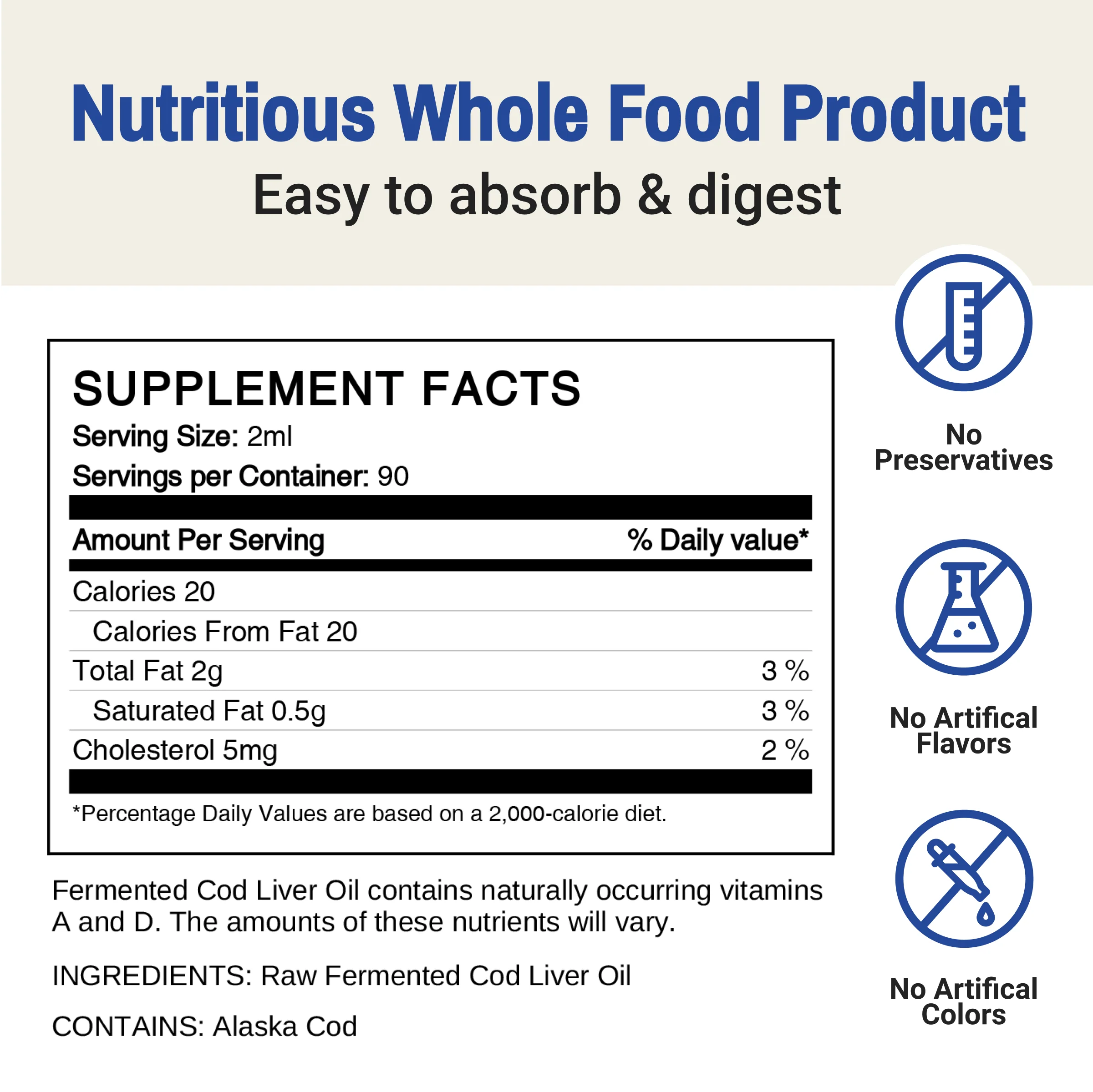 Liquid Fermented Cod Liver Oil - Unflavored