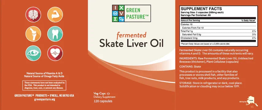 Fermented Skate Liver Oil - 120 Capsules