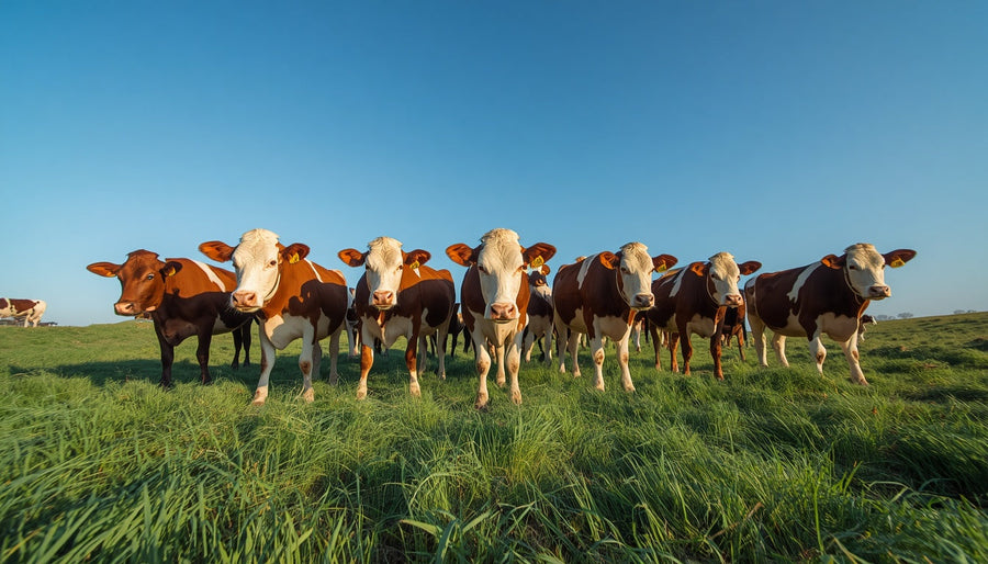 Kudde koeien die grazen in een groene wei