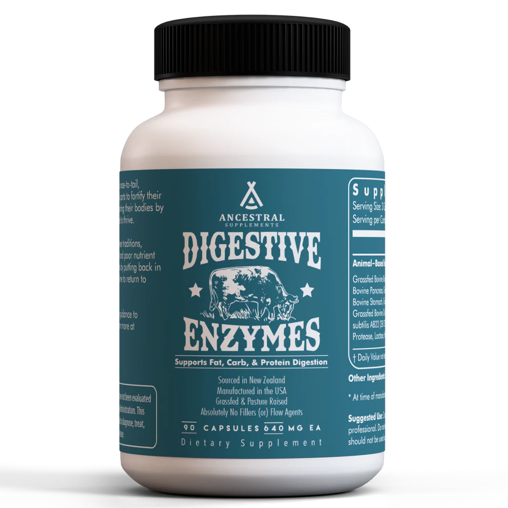 Digestive Enzymes - Grass Fed Organ Formula - 90 capsules