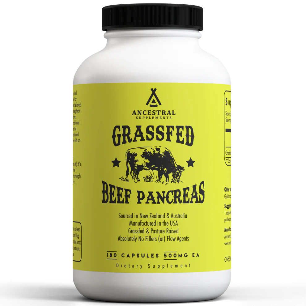 Grass-Fed Beef Pancreas - 180 capsules