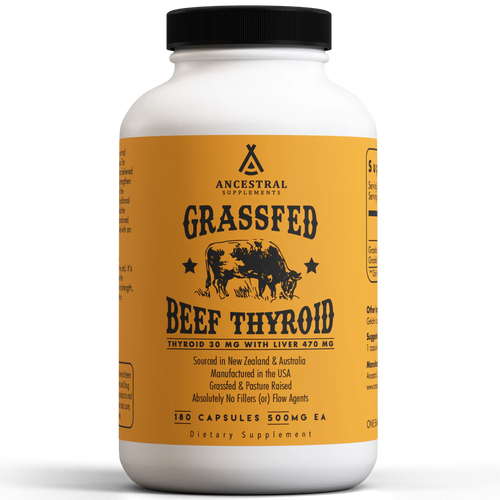 Grass-Fed Bovine Thyroid - 180 capsules
