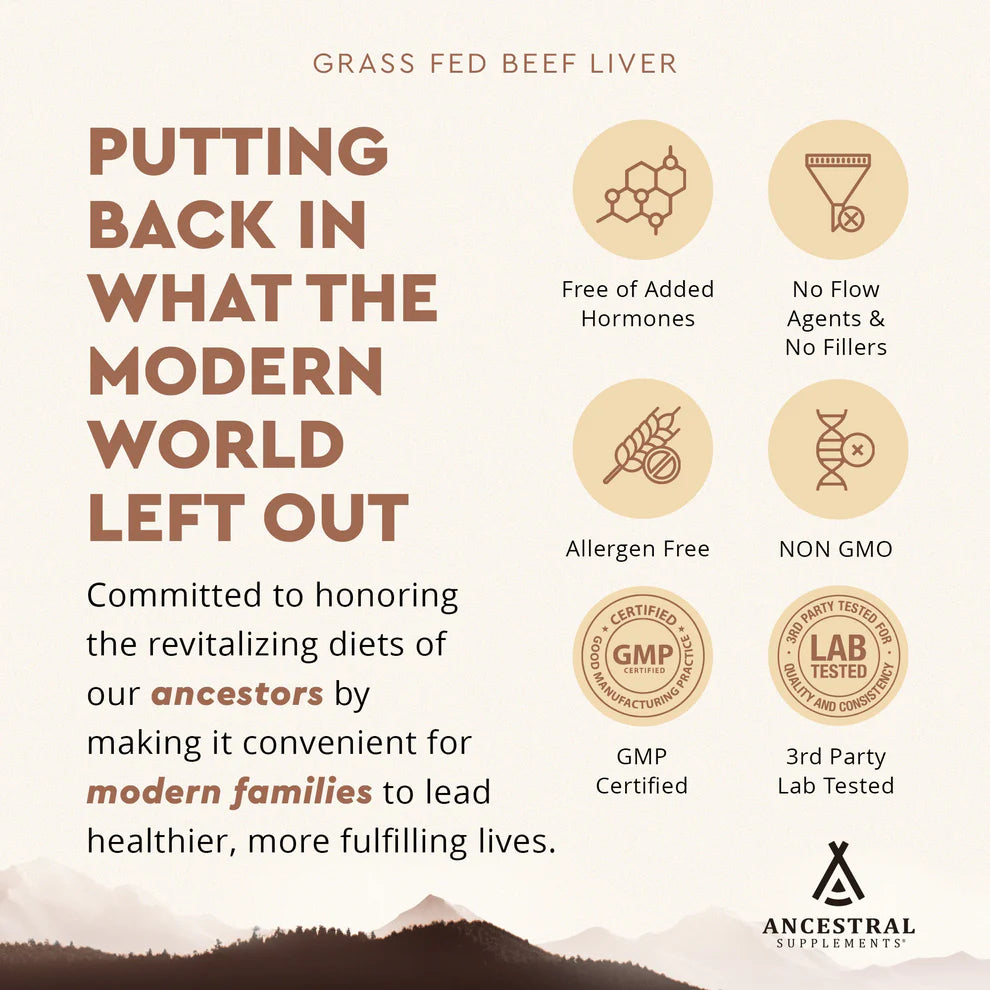 Grass-Fed Bovine Liver - 180 capsules