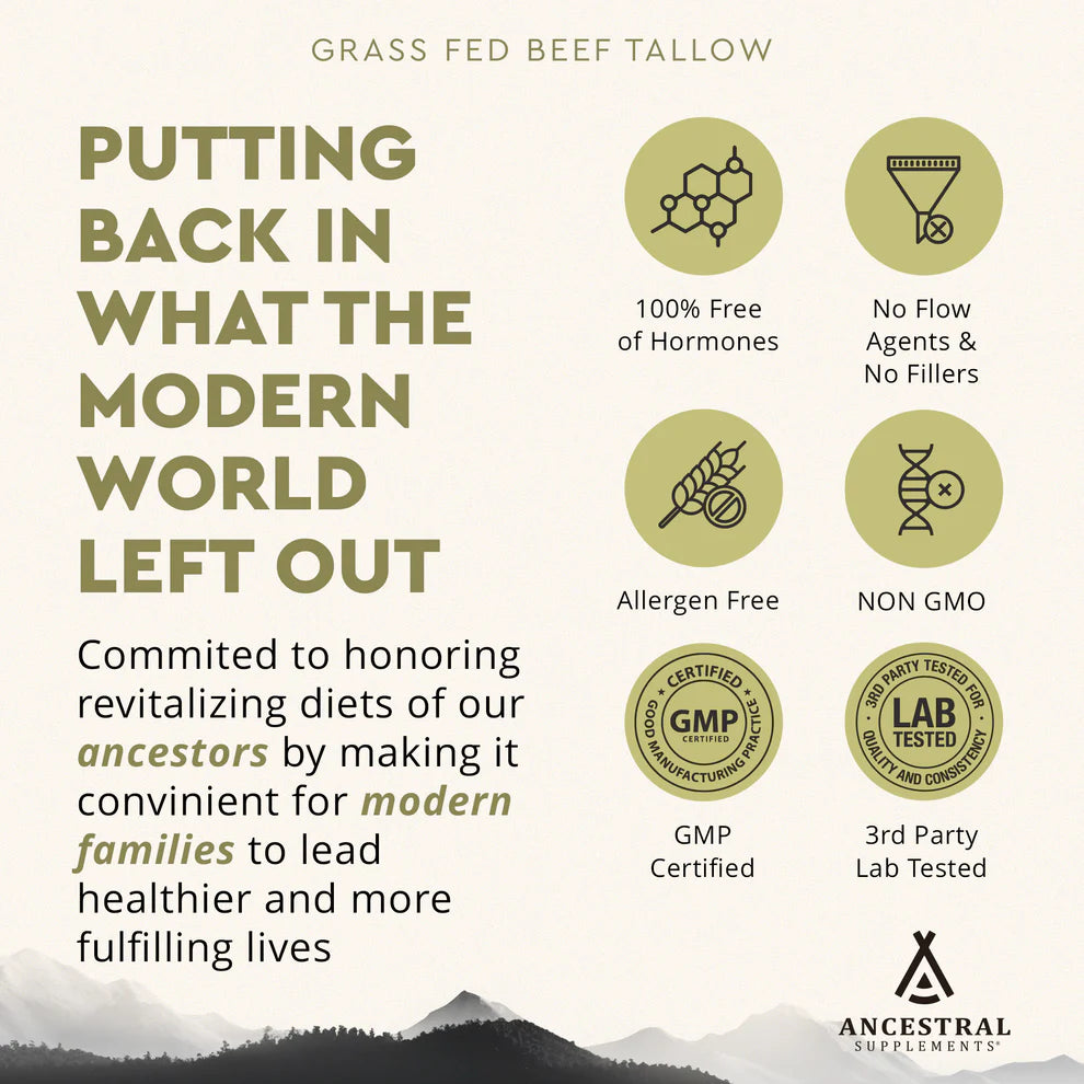 Grass-Fed Bovine Tallow - 180 capsules