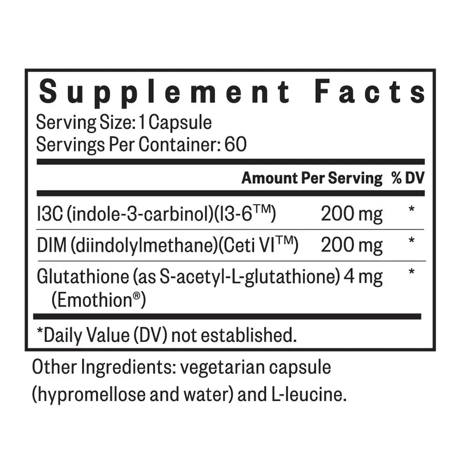 DIM I3C ingrediënten Seeking Health - Ergomax