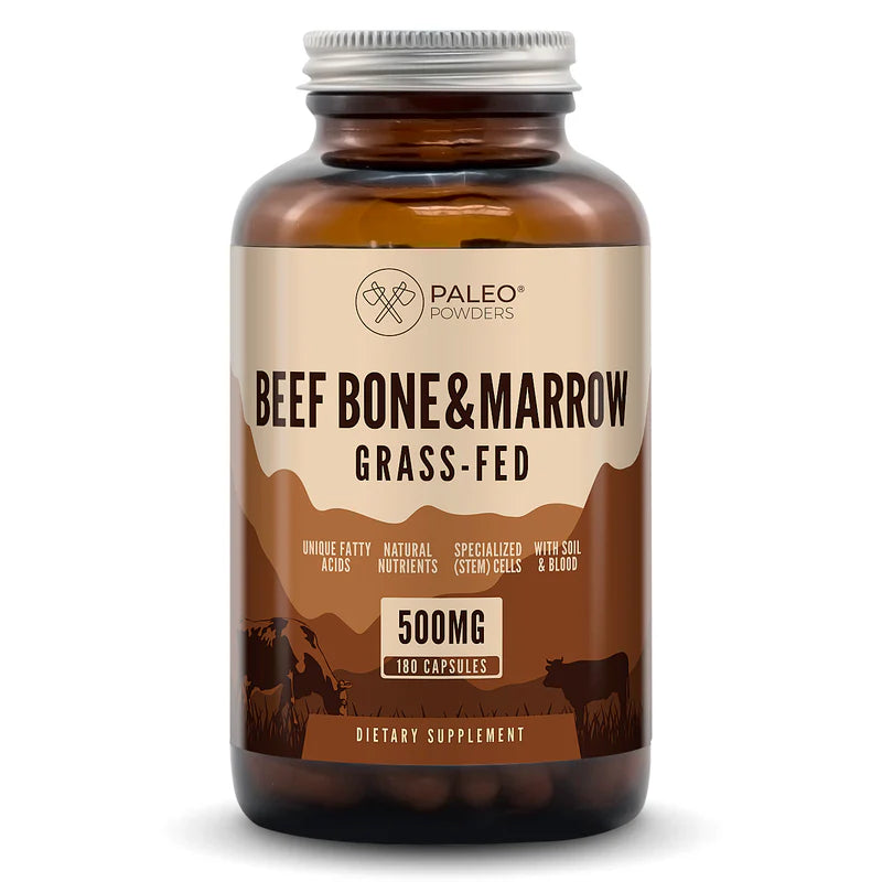Grass-fed beef bone marrow 180 capsules front