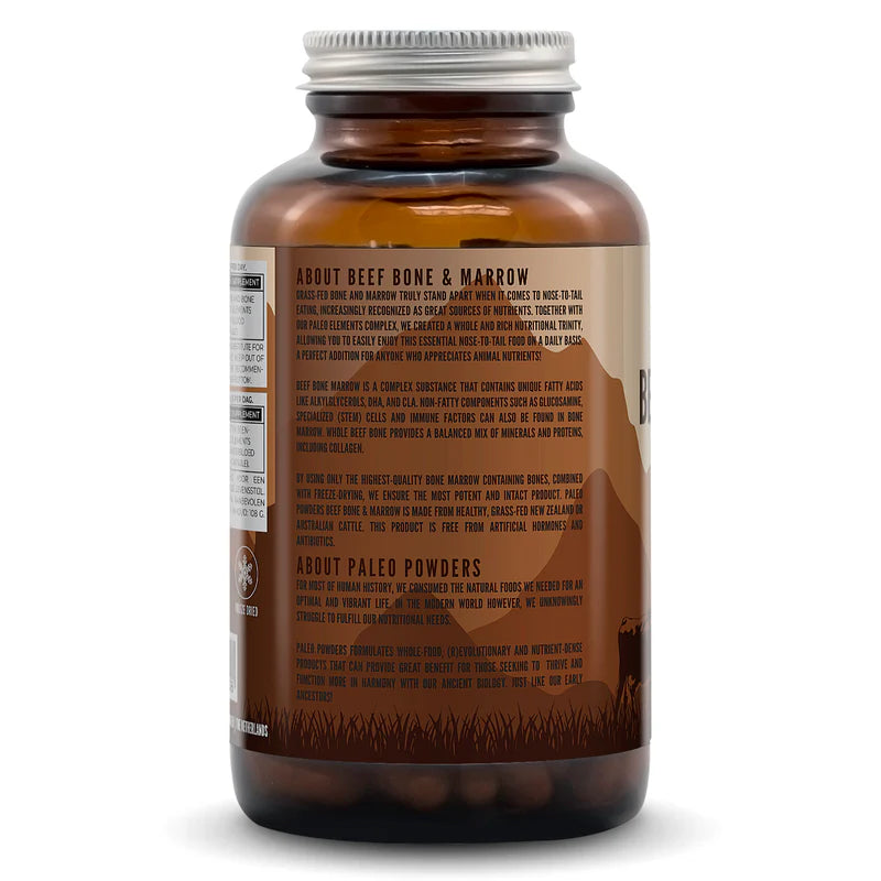 Grass-fed beef bone marrow 180 capsules back