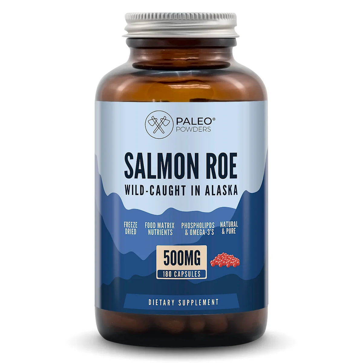 Wild salmon roe capsules - pack of 180 capsules