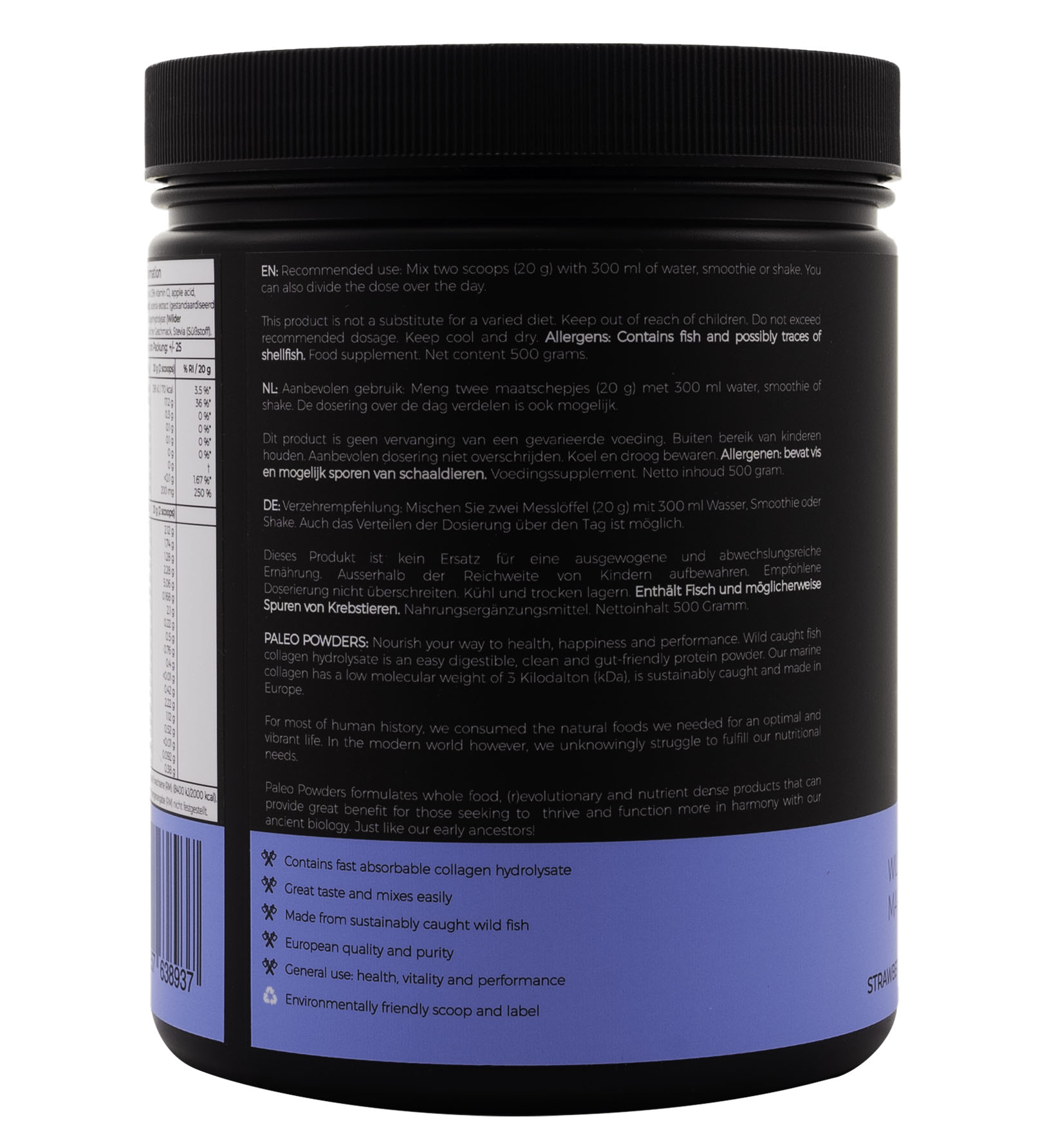 Collagen Hydrolysate - Wild Caught Fish - Strawberry - 500 grams