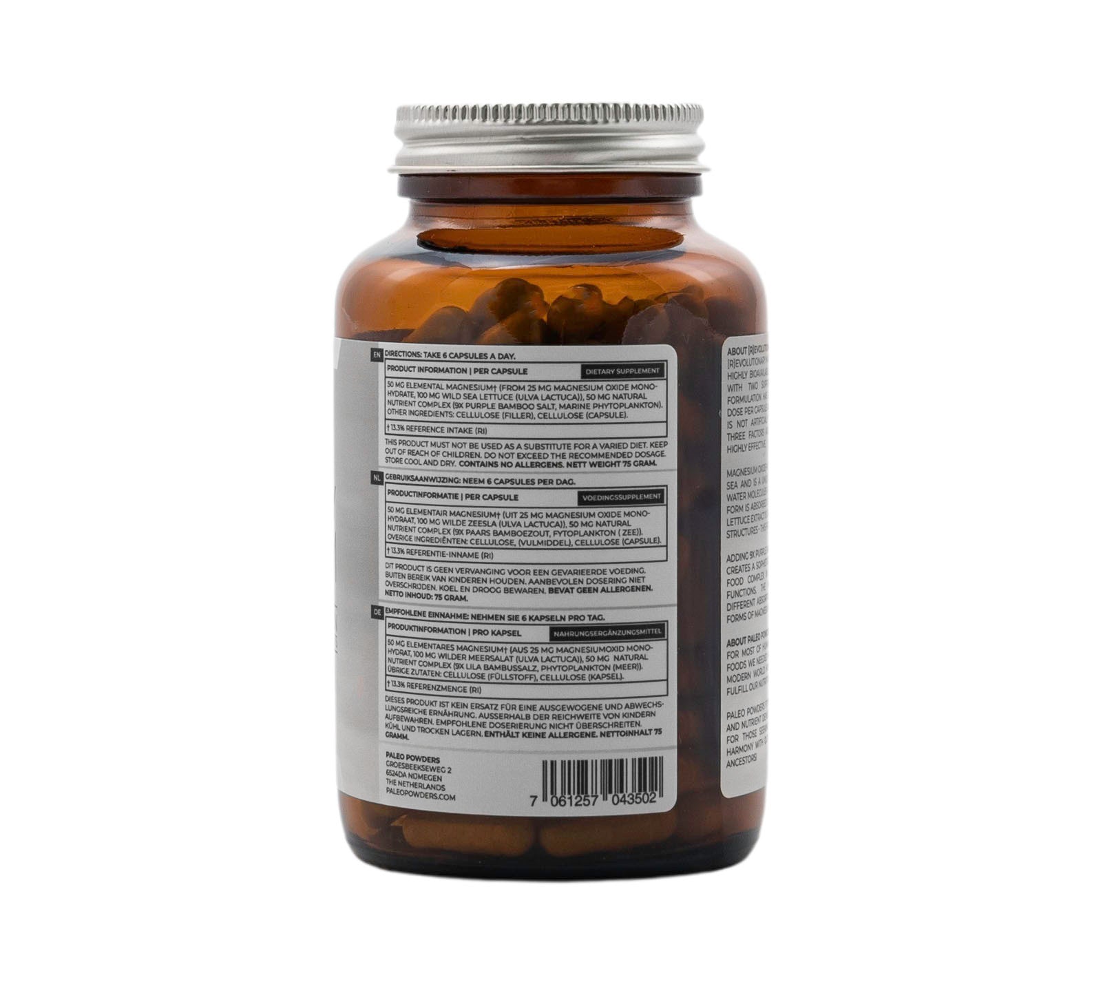 Magnesium - 100% Natural - 180 capsules