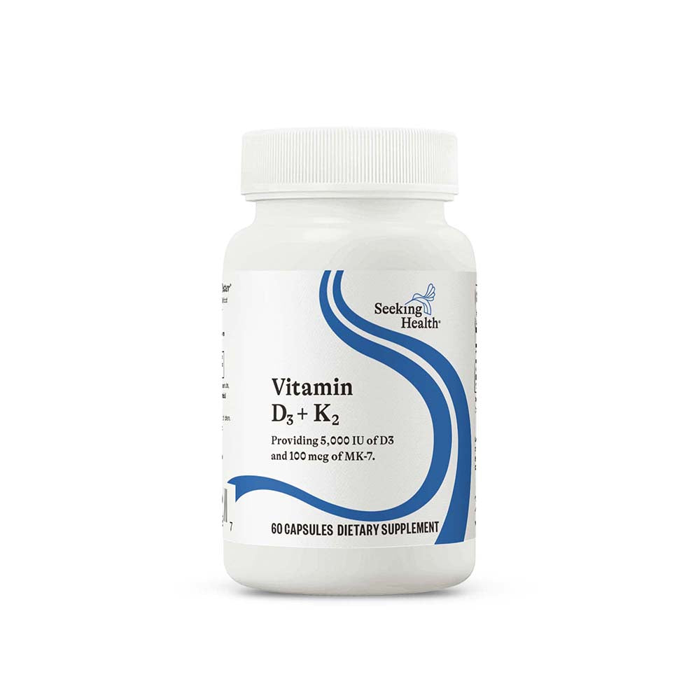 Vitamin D3 + K2 - 5000 IU / 100 mcg MK-7 - 60 capsules