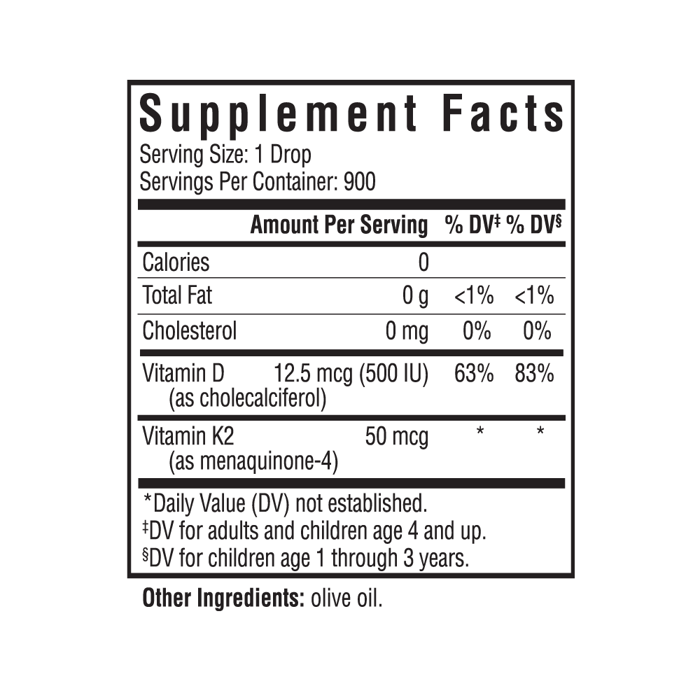Vitamine D3 + K2 Druppels - 30 ml