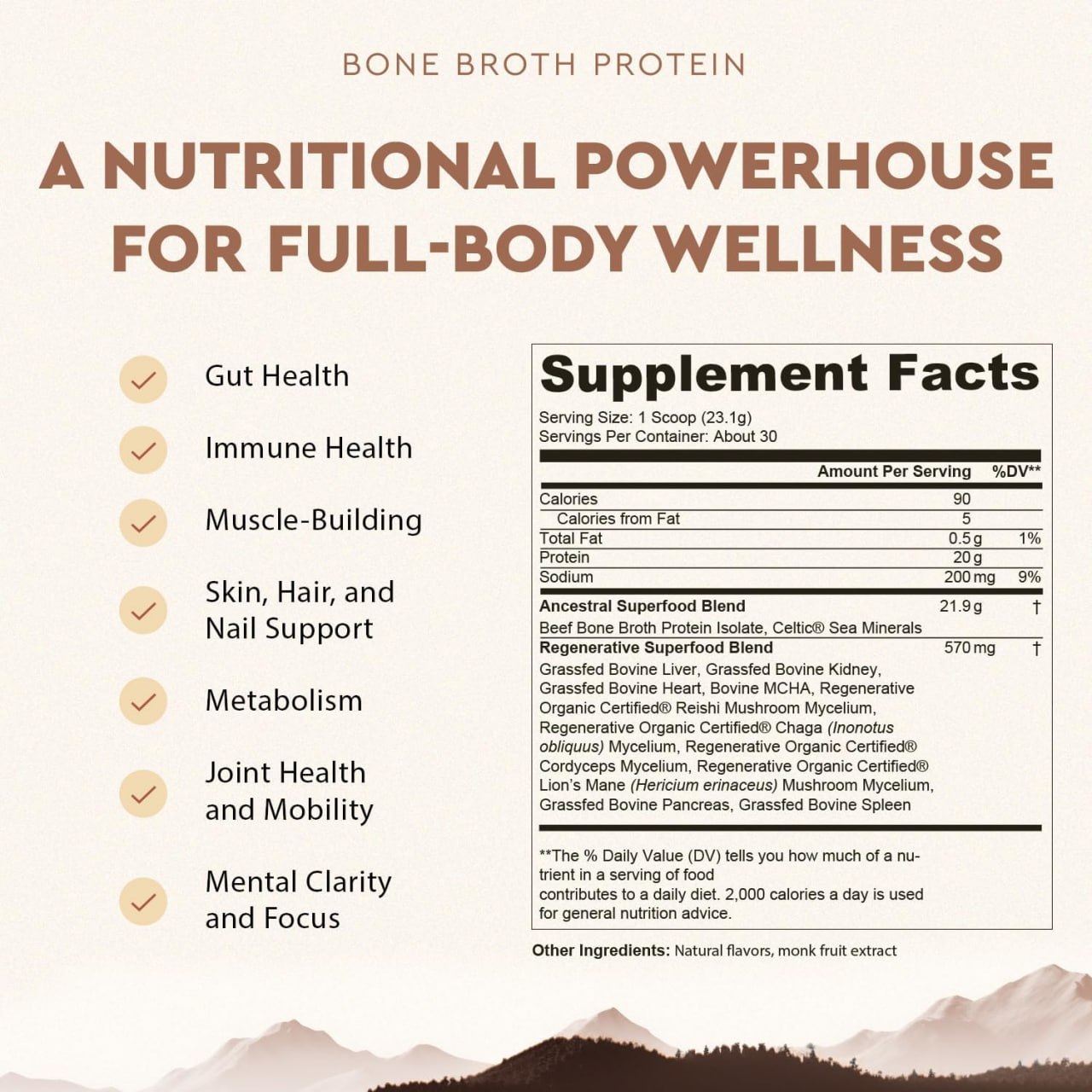 Ancestral Protein Powder - Grass-Fed - Vanilla Chai - 689 grams