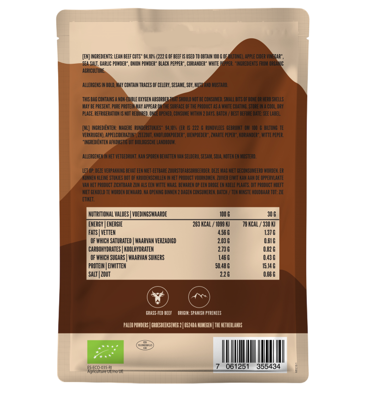 Biltong Beef Cuts - Organic - 30 grams