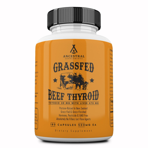 Ancestral Supplements - Grass-fed Bovine Thyroid - 180 capsules