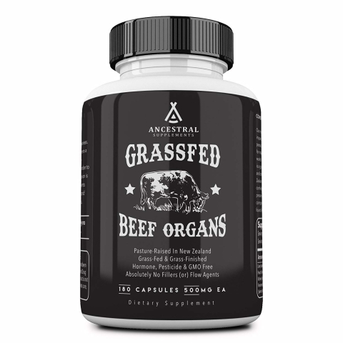 Ancestral Supplements - Grass-fed Bovine Organs - 180 capsules