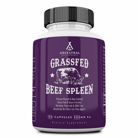  Ancestral Supplements - Grass-fed Bovine Spleen - 180 capsules